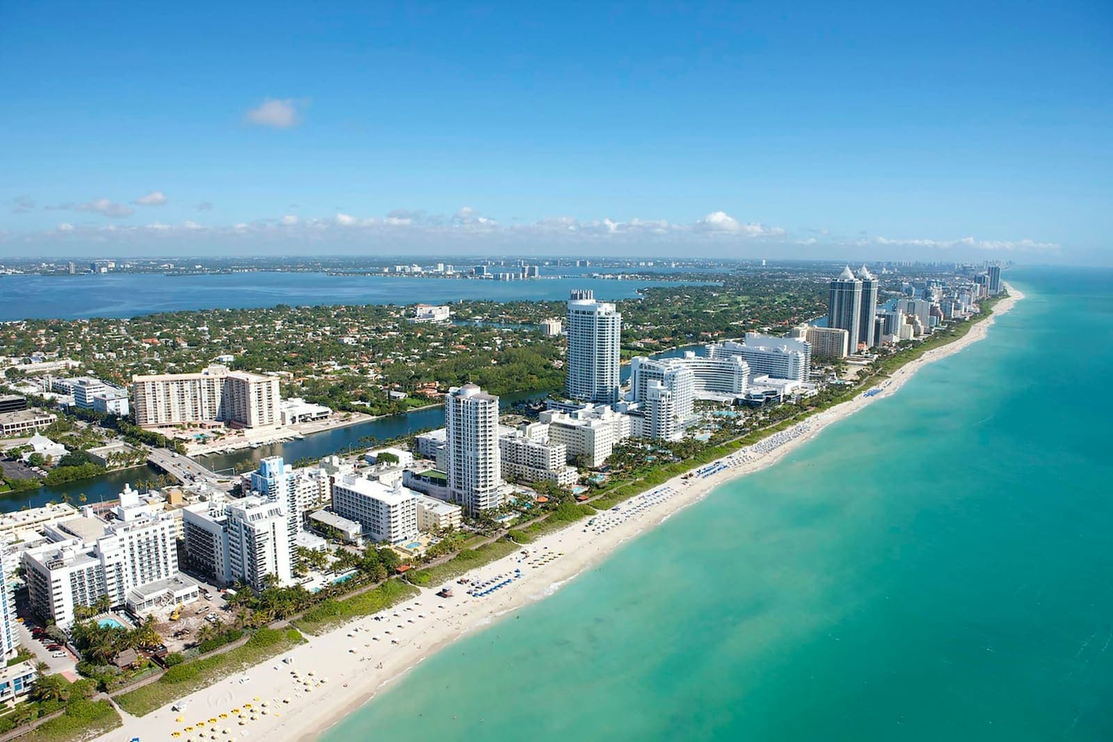Miami Beach coastline, aerial view (placeholder stock photo)